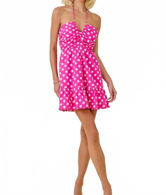DAY + MOON Dresses & Skirts - NEW DAY + MOON pilar polka dot halter dress in pink